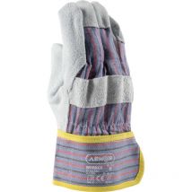 Guanti Worker in pelle o crosta di bovino con dorso in cotone taglia 9