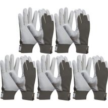 101175401SB5 - Guanti da lavoro, colore: grigio/bianco, taglia 9 (5 paia) - Vasalat