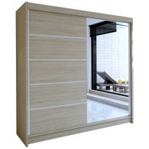 Guardaroba Closico 142, Sonoma quercia, 215x180x58cm, Porte guardaroba: Scorrevole, Numero di ripiani: 0