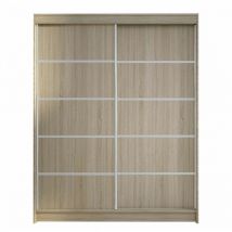 Mobilier1 - Guardaroba Closico 145, Sonoma quercia, 200x150x58cm, Porte guardaroba: Scorrevole, Numero di ripiani: 0