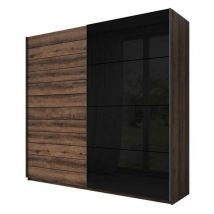 Arredamento1 - Guardaroba Austin J105, Quercia del Monastery + Nero, 210x200x61cm, Porte guardaroba: Scorrevole, Numero di ripiani: 0
