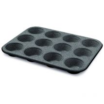 Blackstone, Stampo 12 muffins 27x35 cm, Acciaio con rivestimento antiaderente, Colore 'black-stone' - Guardini