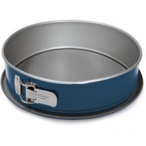 Linea XBake, Tortiera Apribile 1 fondo 26cm, Acciaio con Rivestimento Antiaderente, "Acciaio green" con nuovo rivestimento pfas free, Grigio/Blu