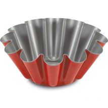 Rossana 2.0, Stampo Budino 22 cm, Acciaio con Rivestimento Antiaderente, Colore Rosso/Grigio, Inossidabile - Guardini