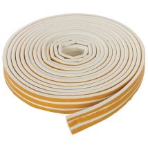 Guarnizione paraspifferi profilo a p 3-5 mm autoadesiva in gomma 15 metri bianca