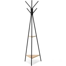 Gubinde - Garderobe aus Metall 180x50 cm mit 2 Holzregalen
