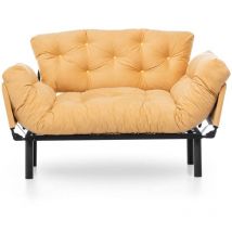 2-sitzer Schlafsofa Guchol, Stauraum, Verstellbar, Armlehnen, 155x70 Cm Gelb