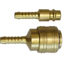 Raccord rapide et raccord cannelé pour tuyau air comprimé diam 9 mm