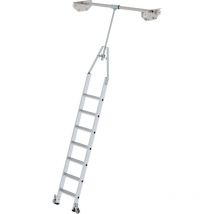 Günzburger Steigtechnik Stufen-Regalleiter drehbar für Doppelregal 7 Stufen - 044507