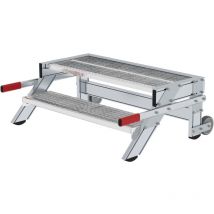 Günzburger Steigtechnik - Arbeitspodest fahrbar Stufenbreite 1.000 mm Stahl-Gitterrost 2 Stufen - 054038