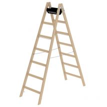 Günzburger Steigtechnik Sprossen-Stehleiter Holz 2 x 7 Sprossen - 033214