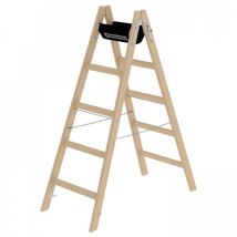 Günzburger Steigtechnik Sprossen-Stehleiter Holz 2 x 5 Sprossen - 033210