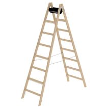 Leiter Stehleiter Holz beidseitig Sprossen 2x8 033216 - Günzburger