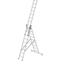 Steigtechnik Mehrzweckleiter 3tlg. mit nivello-Traverse 3 x 9 Sprossen - 011108 - Günzburger