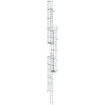 Günzburger Steigtechnik - mehrzügige Steigleiter mit Rückenschutz (Maschinen) Aluminium blank 16,32 m - 510251