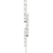 Munk - Günzburger Steigtechnik mehrzügige Steigleiter mit Rückenschutz (Maschinen) Edelstahl 16,32 m - 530251