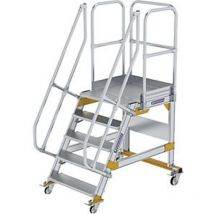 Plattformtreppe 60° fahrbar Stufenbreite 0,8 m 5 Stufen - 600725 - Günzburger Steigtechnik