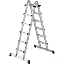 Günzburger Steigtechnik - Teleskopleiter 4tlg. mit Traverse 4 x 6 Sprossen - 032124