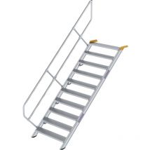 Günzburger Steigtechnik - Treppe 45° Stufenbreite 1.000 Mm 10 Stufen Aluminium Geriffelt - 600350
