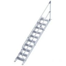 Treppe 45° Stufenbreite 600 mm 10 Stufen Aluminium geriffelt - 600250 - Günzburger Steigtechnik