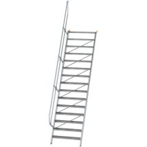 Günzburger Steigtechnik - Treppe 60° Stufenbreite 1.000 Mm 15 Stufen Aluminium Geriffelt - 600335