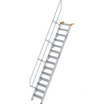 Treppe 60° Stufenbreite 600 mm 14 Stufen Aluminium geriffelt - 600214 - Günzburger Steigtechnik