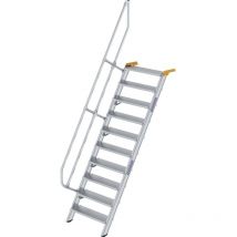 Günzburger Steigtechnik Treppe 60° Stufenbreite 800 mm 10 Stufen Aluminium geriffelt - 600230