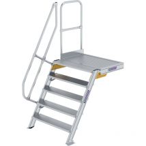 Günzburger Steigtechnik - Treppe mit Plattform 60° Stufenbreite 1.000 mm 5 Stufen Aluminium geriffelt - 600405