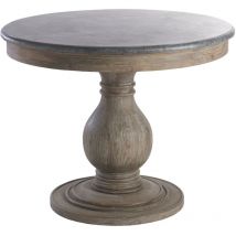 Signature - Guéridon en madera maciza y piedra azul L100 cm - fou du roi