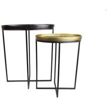Guéridon Plateau Amovible (Set De 2 Pièces) - Aluminum - Noir - Interior's