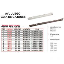Becusa - avl avl guia cajones 400 mm marron juego ref-g , avl guia cajones 400 mm marron juego ref-g