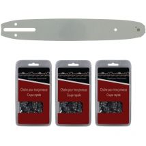 Gt Market - Guía de 30 cm (12 pulgadas) + lote de 3 cadenas de 45 eslabones - Compatible con motosierras husqvarna
