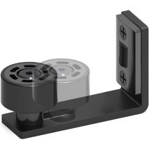 Kcvv - Guía de suelo ajustable, guía de pared/puerta para puertas correderas de madera, color negro