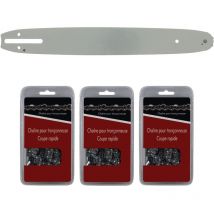 Guida 35 cm (14 pollici) + set di 3 catene 52 maglie - Compatibile con motoseghe husqvarna