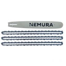 Nemura - Guide de 38cm + 3 Chaînes de tronçonneuse - 64 Entraineurs - Pas 325 - Jauge 0.58 (1.5mm)