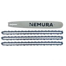 Nemura - Guide de 50cm + 3 Chaînes de tronçonneuse - 78 Entraineurs - Pas 325 - Jauge 0.58 (1.5mm)