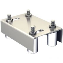 Guide extensible double pour portail de 10 à 60 mm, 4 olives Ø40 mm