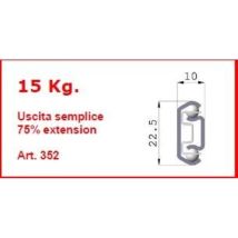 Guida a scorrimento OMGE 352 – 50 cm – Portata 8 kg orizzontale, 15 kg verticale – Fissaggio a passo 32 mm