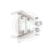 Guide plastique Omge pour portes coulissantes art 25121 rails couleur marron