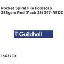 VOW - Guildhall Pocket Spiral File Foolscap 285gsm Red (Pack 25) 347-REDZ