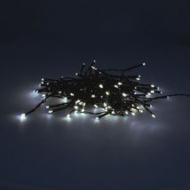 Luces Navidad 100 Leds Color Blanco Frio. IP44. Funcionamiento 3 Baterias AA (No incluidas)