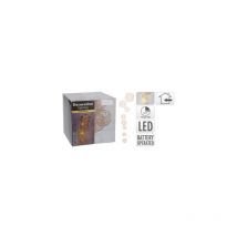 Guirlande 8 boules de jute avec led (différents diamètres) Blanc chaud 90cm Basics