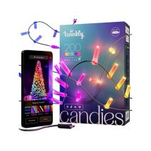 Guirlande Bougie connectée IP20 12m 200 LEDS RGB fil vert TWINKLY CANDIES - TWINKLY