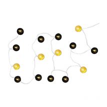 Guirlande Boule Usb 15 Led Noir Dore