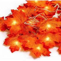 Guirlande d'automne, Decoration automne, 20 Guirlandes lumineuses, Guirlande de feuilles d'automne, Decoration halloween noel, Décoration de