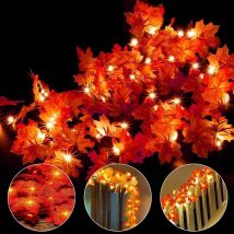 Guirlande d'automne, Decoration automne, 30 Guirlandes lumineuses, Gugirlande de feuilles d'automne, Decoration halloween noel, Décoration de