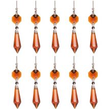 Guirlande de 10 perles en cristal à suspendre pour décoration de mariage, fête, ambre