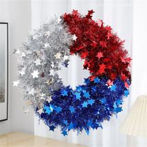 Guirlande de guirlandes de drapeau américain pour le jour de l'indépendance, 19 pouces, rouge, blanc, bleu, drapeau patriotique des États-Unis,