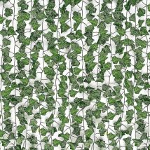 Guirlande de lierre artificiel, 12 paquets, fausses vignes pour décoration de chambre, fausses plantes, feuilles de verdure u
