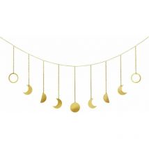 Ahlsen - Guirlande de Lune Décor de Chambre Esthétique Macramé Tenture Murale Boho Décor Chambre Décoration Murale Or Chaîne de Lune Ornement Mural